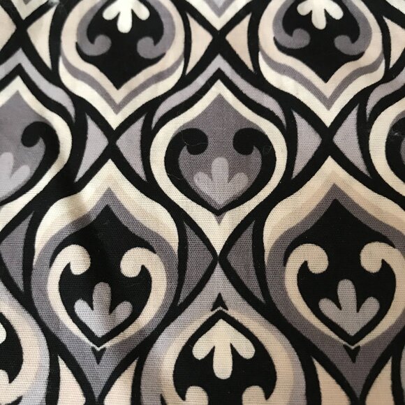 Brighton Black/Gray/Khaki Geometric Jewelry Pouch w/Black Logo Ribbon Drawstring - Picture 4 of 5